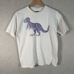 Vintage Tyrannosaurus Rex Dinosaur Sketch Tee T-Shirt White Youth L